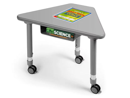 Flex-Space Mobile Wedge Student Desk with Book Box - Gray - US 8942