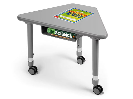 Flex-Space Mobile Wedge Student Desk with Book Box - Gray - US 8942