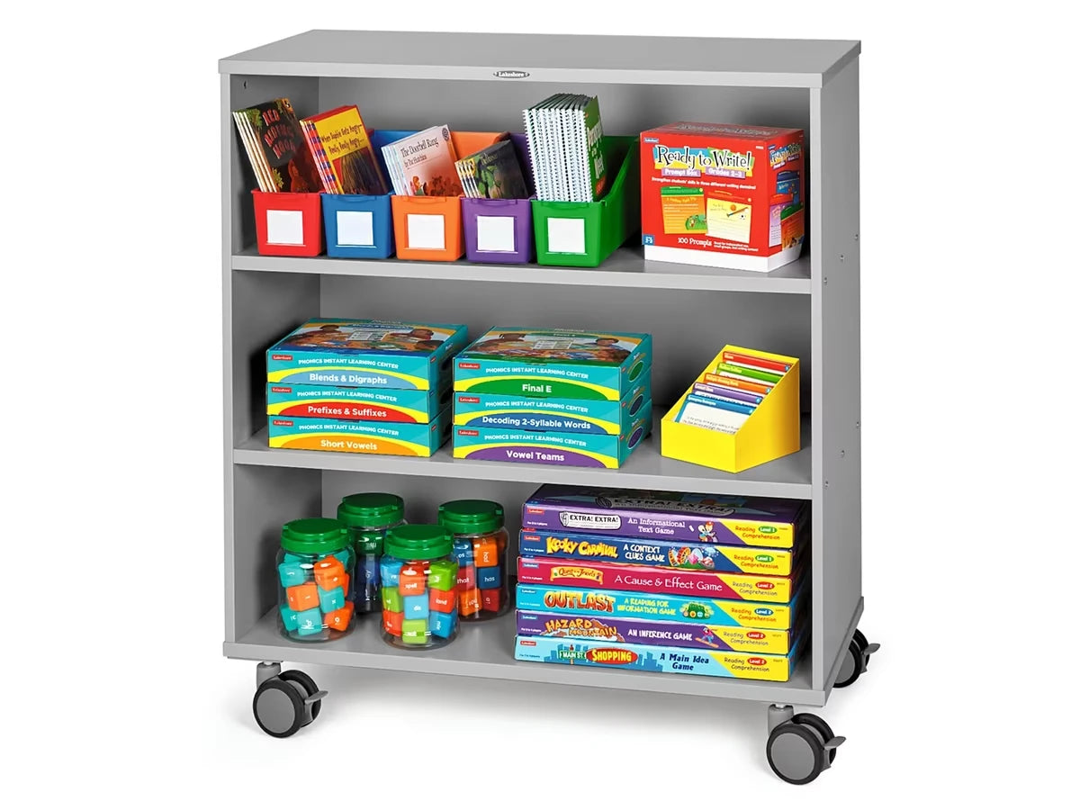 Flex-Space Mobile 3-Shelf All-Purpose Storage Unit - Gray - US 3056