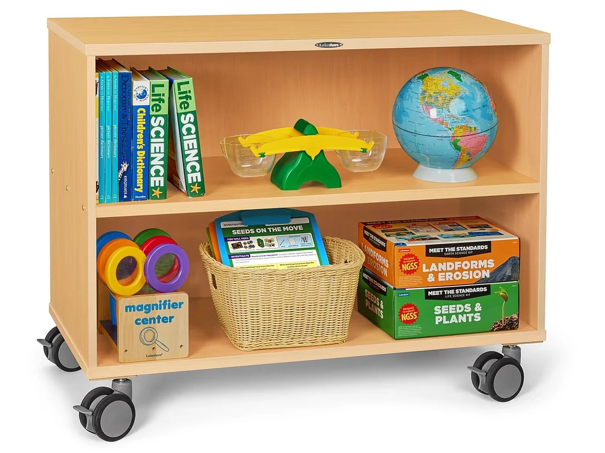 Flex-Space Mobile 2-Shelf All-Purpose Storage Unit - Maple - US 8698