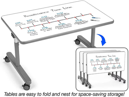 Flex-Space Mobile Flip & Nest Write &  Wipe Tables - US 8127