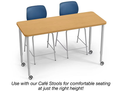 Modern Edge Mobile Standing-Height Rectangular Tables - US 8015
