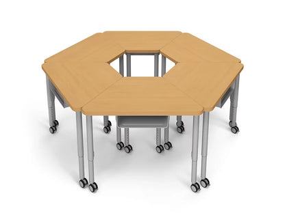 Modern Edge Mobile Trapezoid Student Desk with Book Box - US 1974