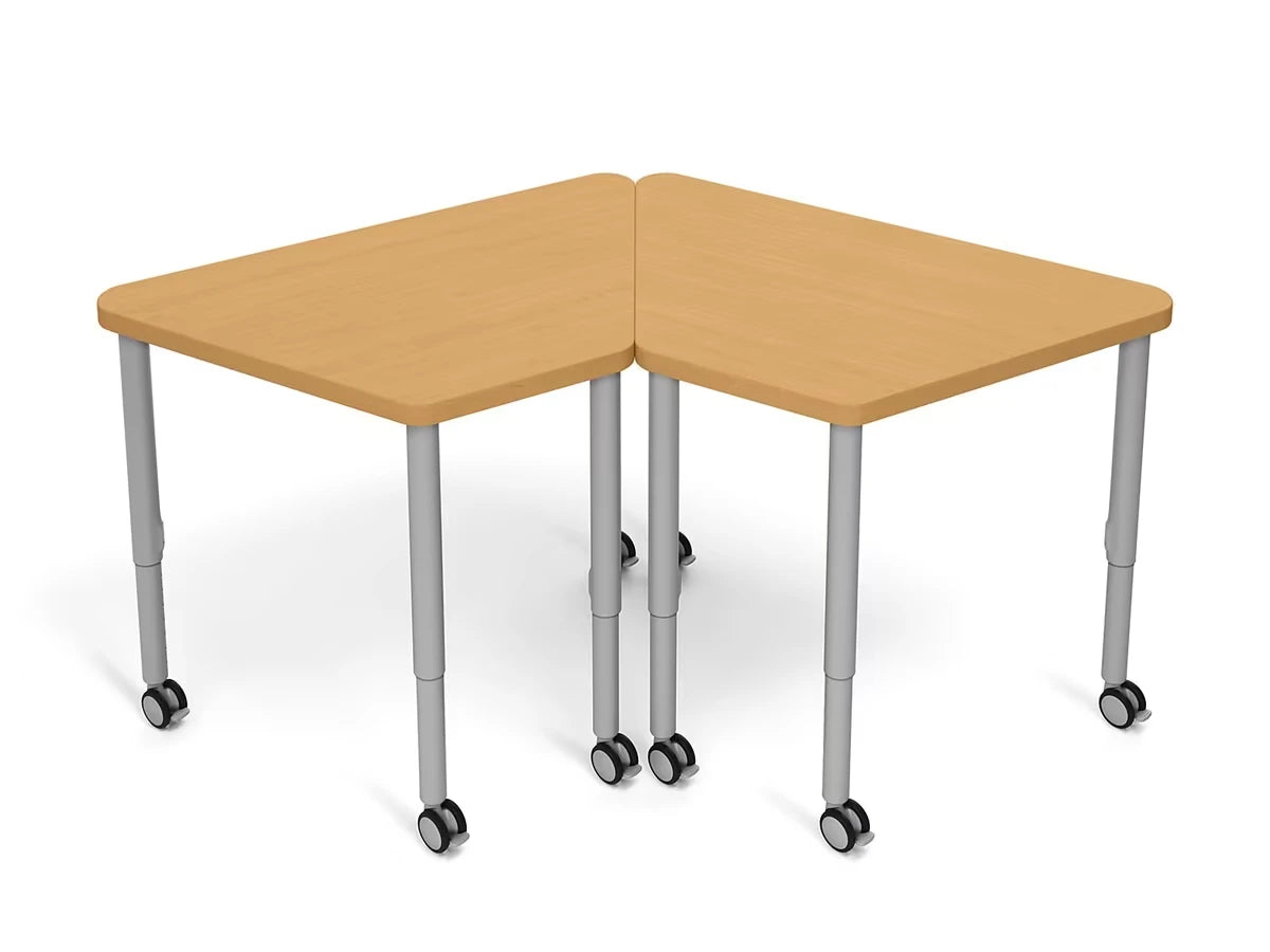 Modern Edge Mobile Trapezoid Student Desk with Book Box - US 1974