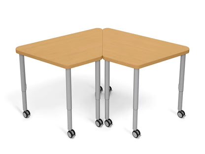 Modern Edge Mobile Trapezoid Student Desk with Book Box - US 1974