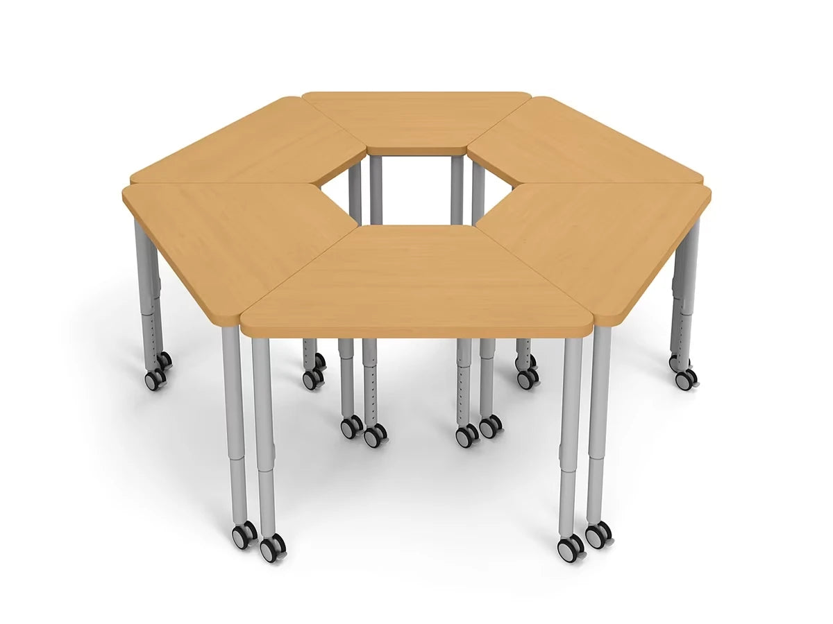 Modern Edge Mobile Trapezoid Student Desk - US 7605
