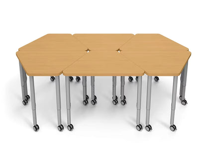 Modern Edge Mobile Trapezoid Student Desk - US 7605