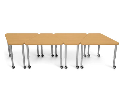 Modern Edge Mobile Trapezoid Student Desk - US 7605