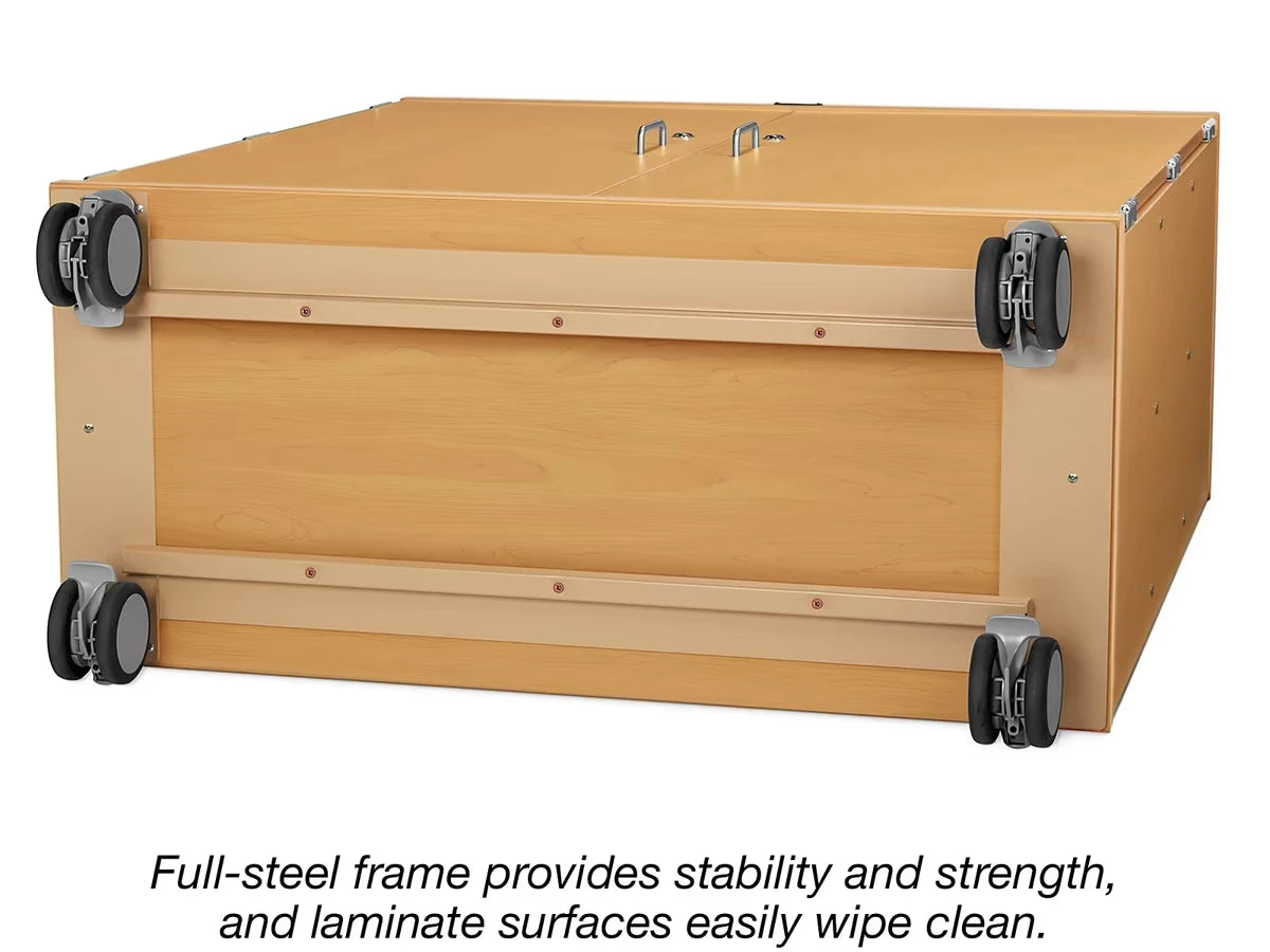 Flex-Space Mobile 3-Shelf Locking Storage Cabinet - Maple - US 1181