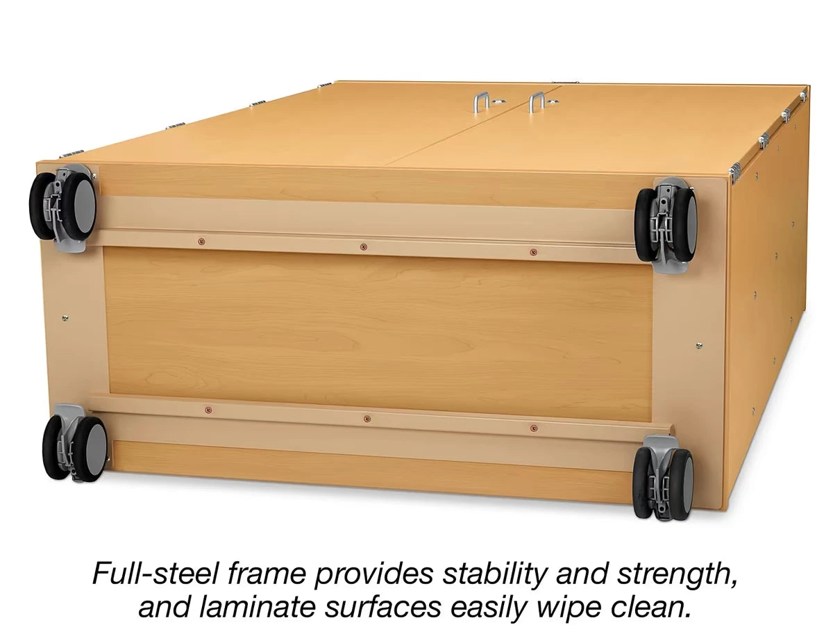 Flex-Space Mobile 4-Shelf Locking Storage Cabinet - Maple - US 6334