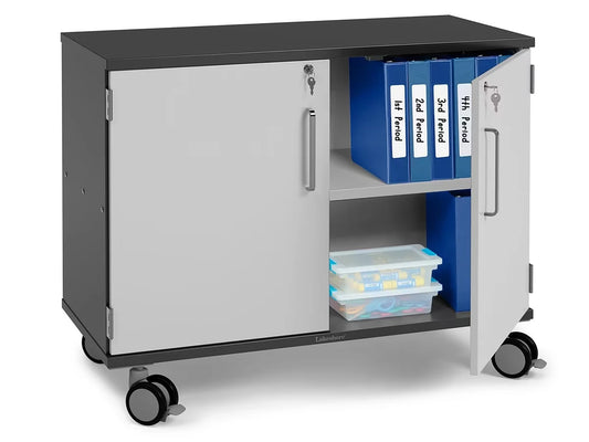 Modern Edge Mobile 2-Shelf Locking Storage Cabinet - US 4265