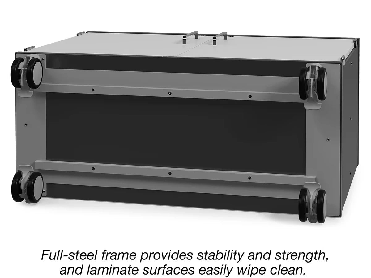Modern Edge Mobile 2-Shelf Locking Storage Cabinet - US 4265