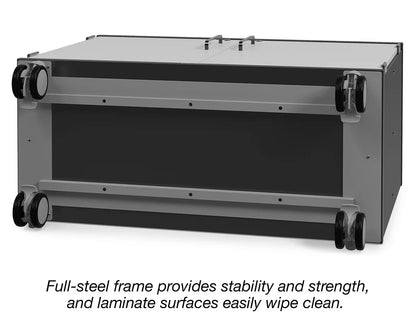 Modern Edge Mobile 2-Shelf Locking Storage Cabinet - US 4265