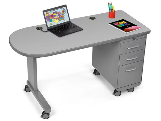 Flex-Space Mobile Teacher Desk - Gray - US 5929